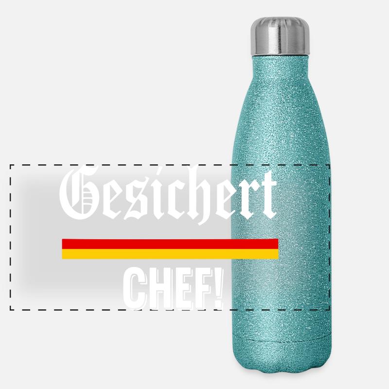 Sécurisé, patron ! Gourde isotherme panoramique pailletée 500 ml