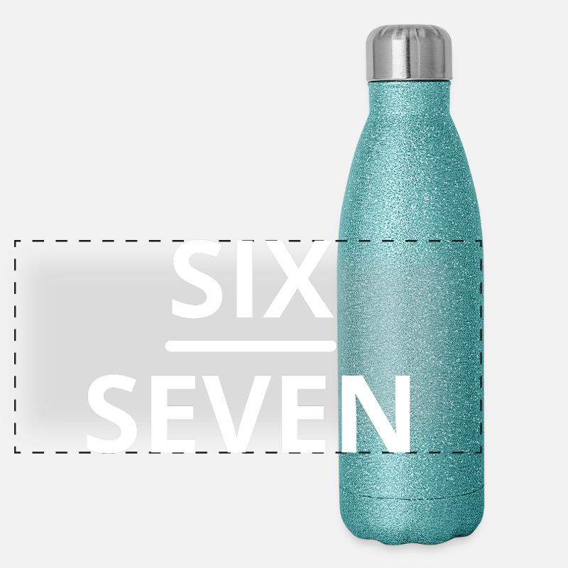 Sechs Sieben Meme Design Panorama Glitzer Isolierflasche 500 ml