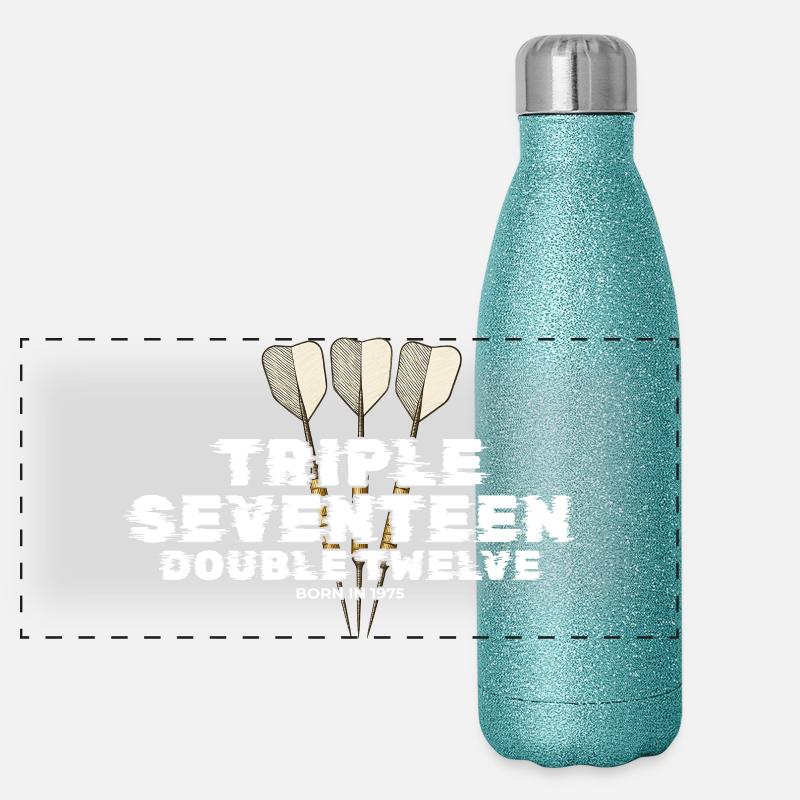 Vintage 1975 Darts Checkout Panoramic Glitter Thermal Bottle 500 ml