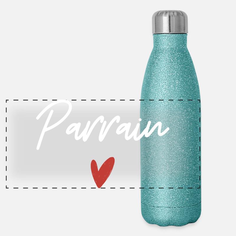 Pate Herz Geschenkidee Panorama Glitzer Isolierflasche 500 ml
