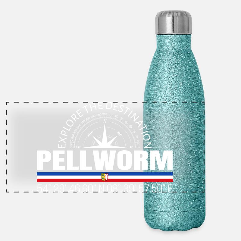 Pellworm Panorama Glitzer Isolierflasche 500 ml