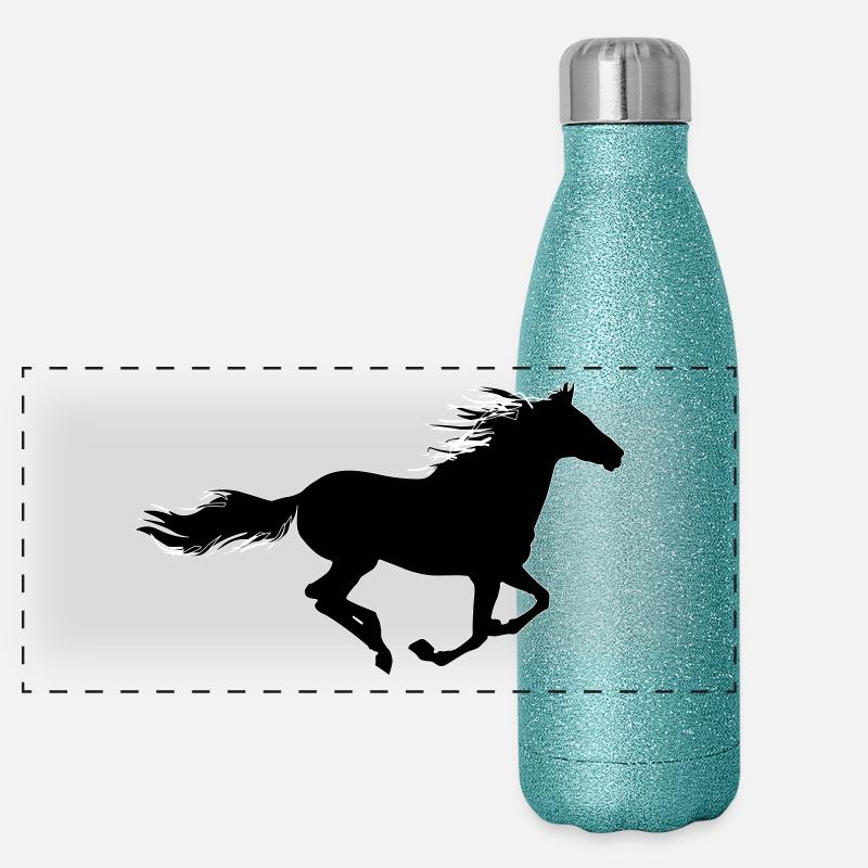 Running horse Gourde isotherme panoramique pailletée 500 ml