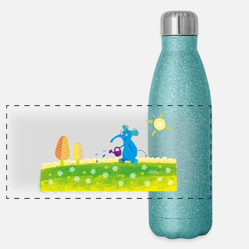 éléphant bleu Gourde isotherme panoramique pailletée 500 ml