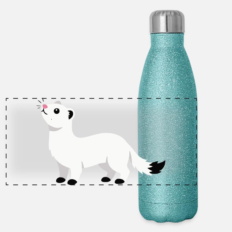 Style minimaliste curieux et mignon Gourde isotherme panoramique pailletée 500 ml