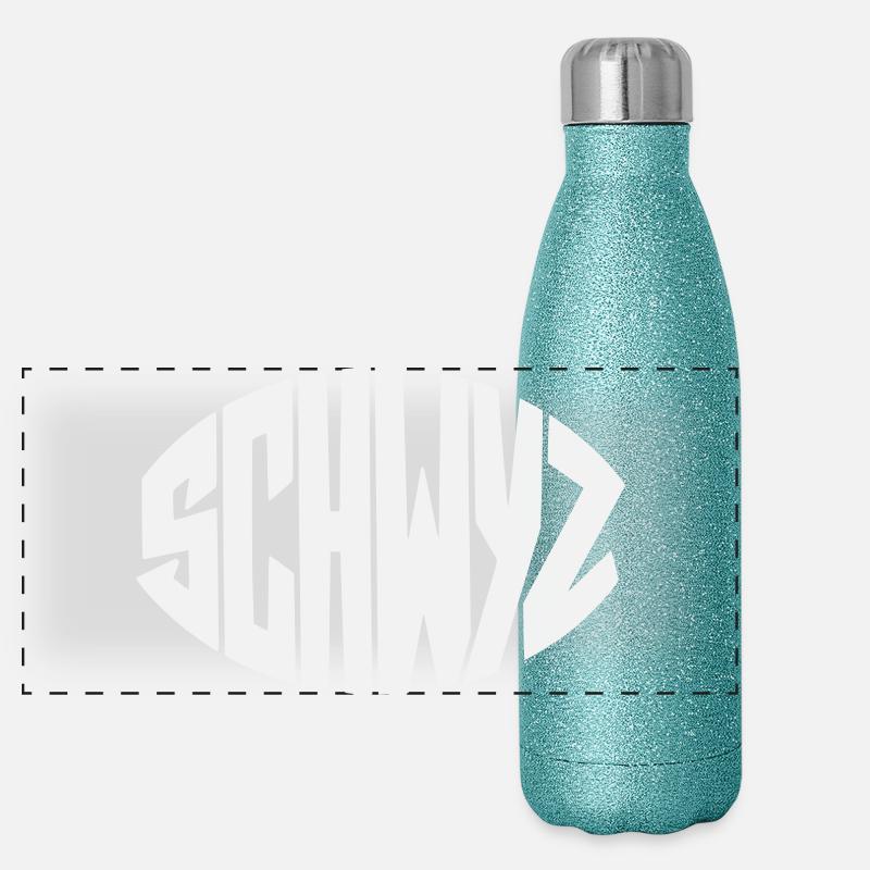 Police géométrique de Schwyz Gourde isotherme panoramique pailletée 500 ml