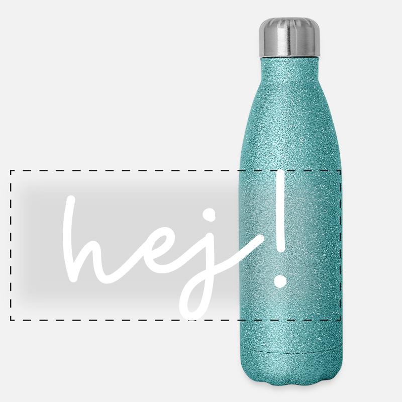 Hej – Scandinavian word design Panoramic Glitter Thermal Bottle 500 ml