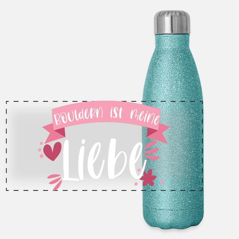 Klettern Bouldern Boulderin Berge Geschenk Panorama Glitzer Isolierflasche 500 ml