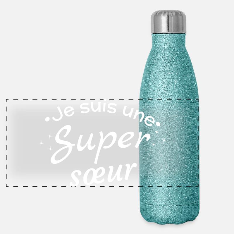 Message d'Affirmation Super Sœur Gourde isotherme panoramique pailletée 500 ml