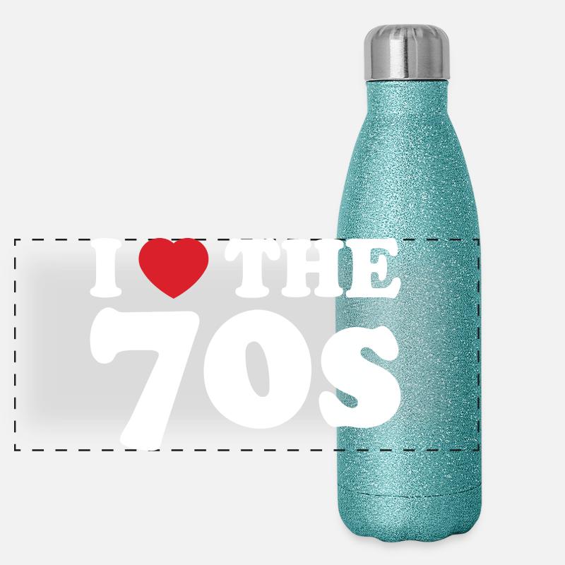 Die Liebe der 70er Jahre Panorama Glitzer Isolierflasche 500 ml