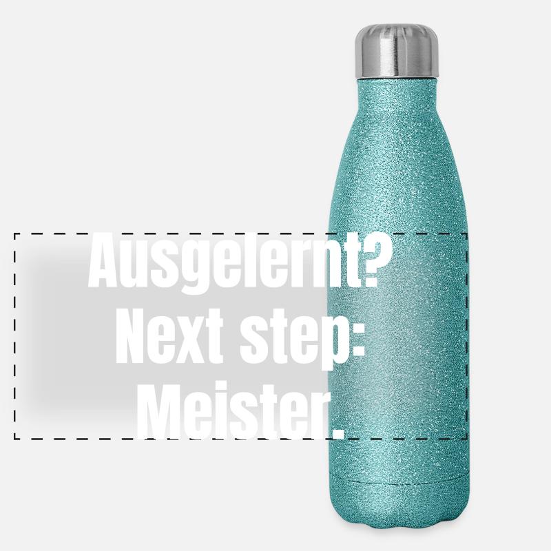 Next Step Meister: Typographic Signposting Panoramic Glitter Thermal Bottle 500 ml
