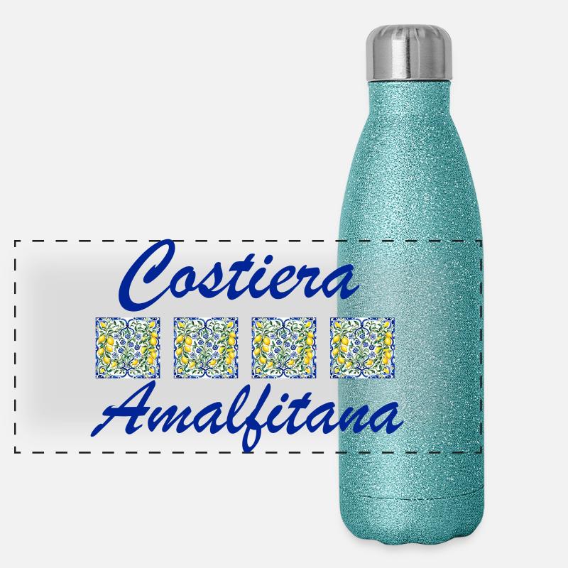 Amalfiküste Panorama Glitzer Isolierflasche 500 ml