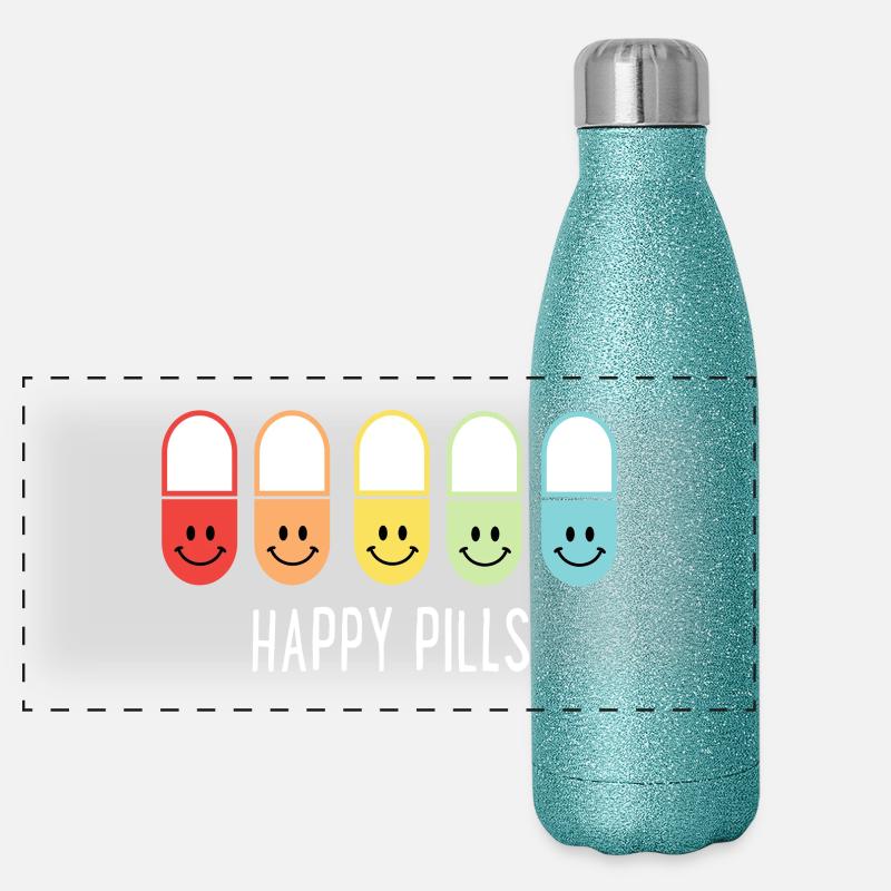 Les pilules heureuses Gourde isotherme panoramique pailletée 500 ml