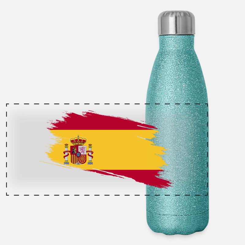 Spanien! Panorama Glitzer Isolierflasche 500 ml