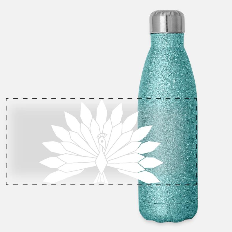 The white peacock Panoramic Glitter Thermal Bottle 500 ml