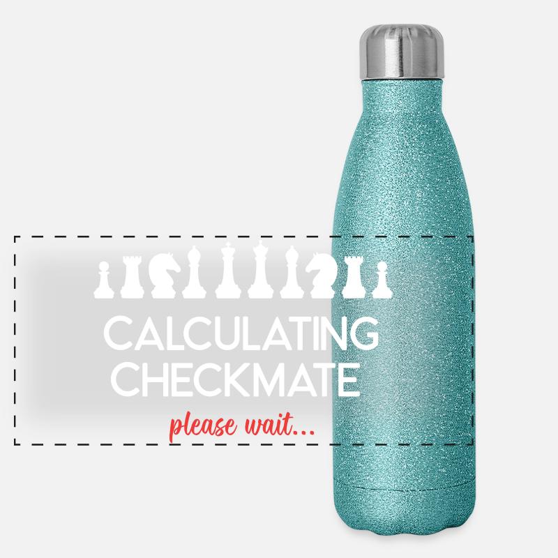 Schach - Schachmatt berechnen. Bitte warten... Panorama Glitzer Isolierflasche 500 ml
