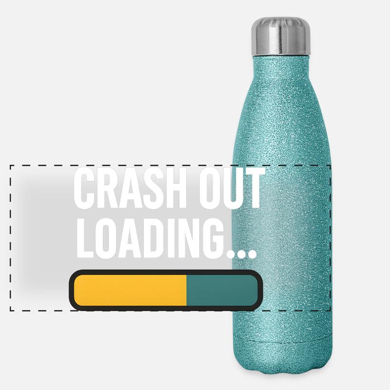 Crash Out Loading Bar, lustiger Spruch Panorama Glitzer Isolierflasche 500 ml
