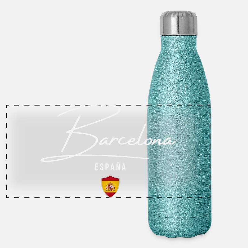 Barcelona Spain, elegant design Panoramic Glitter Thermal Bottle 500 ml