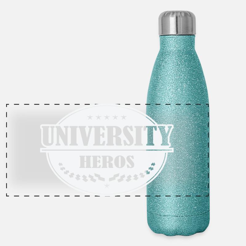 Unihelden Abzeichen Panorama Glitzer Isolierflasche 500 ml