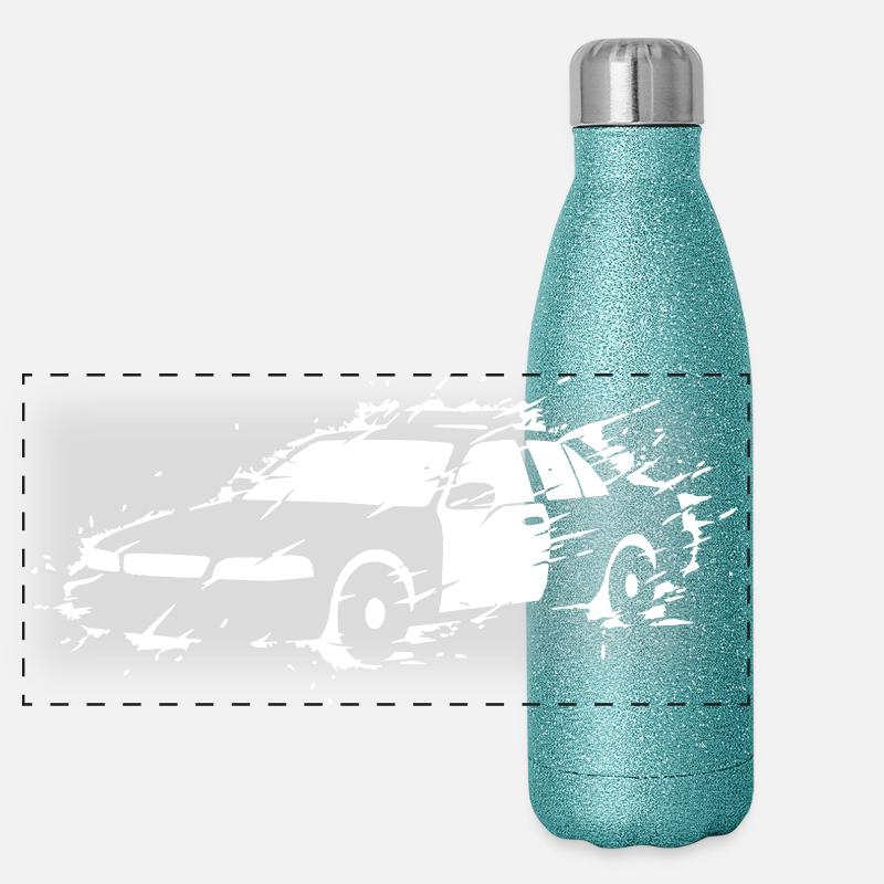 Polizei Auto Action Explosion Vektor Panorama Glitzer Isolierflasche 500 ml
