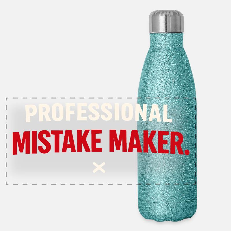 Professional Mistake Maker – Single Humor Panorama Glitzer Isolierflasche 500 ml