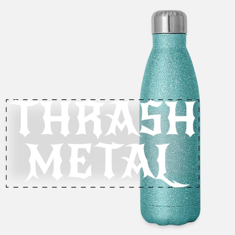 Thrash Metal Logo Crest Panoramic Glitter Thermal Bottle 500 ml