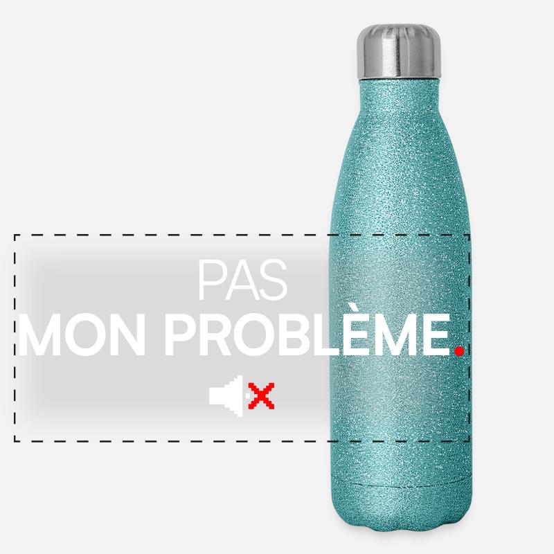 Nicht mein minimaler Designproblem-Humor Panorama Glitzer Isolierflasche 500 ml