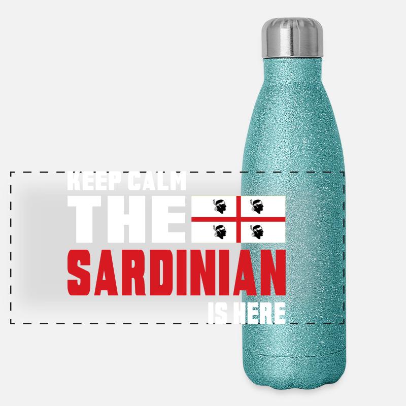 Design du drapeau de la Sardaigne Keep Gourde isotherme panoramique pailletée 500 ml