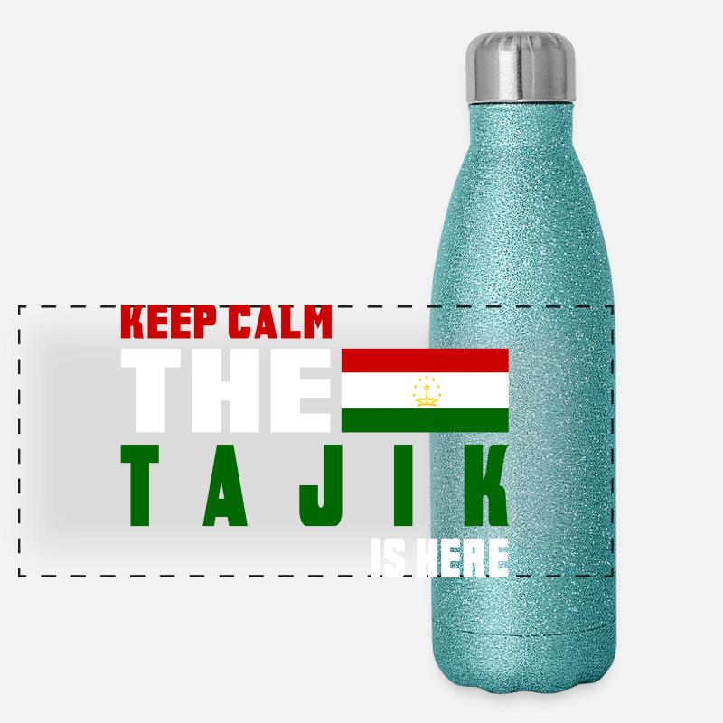 Design du drapeau du Tadjikistan Keep Cal Gourde isotherme panoramique pailletée 500 ml