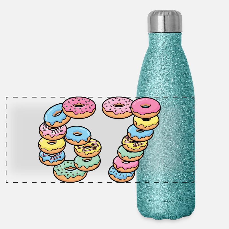 Motif Pastel Donut Stack 67 Gourde isotherme panoramique pailletée 500 ml