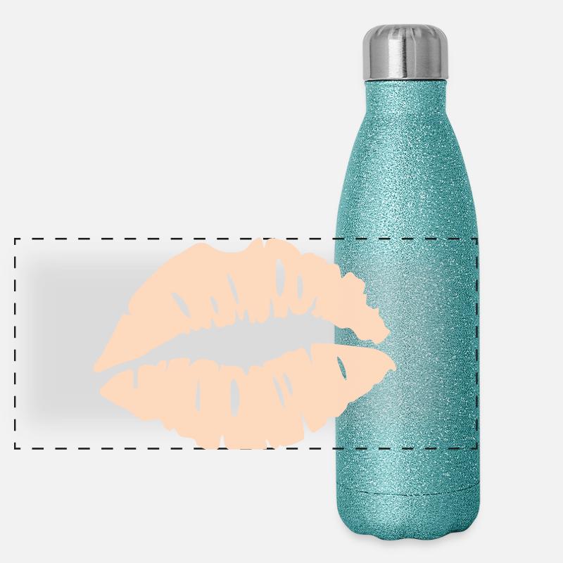  Lippen Silhouette  Panorama Glitzer Isolierflasche 500 ml