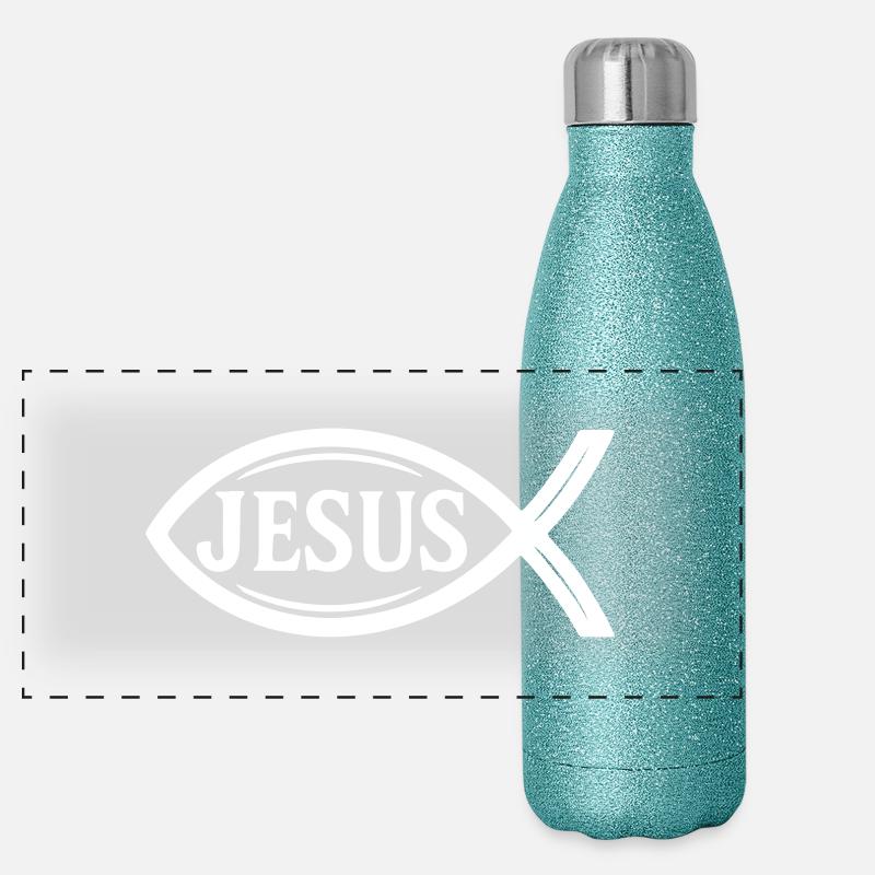 Poisson Jésus Gourde isotherme panoramique pailletée 500 ml