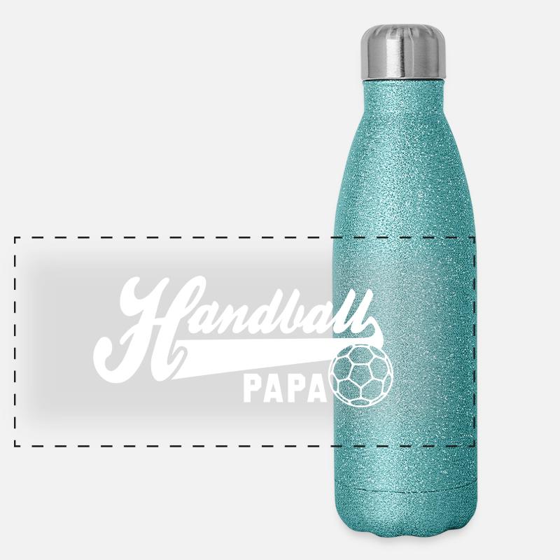 Handball PAPA WHITE Panorama Glitzer Isolierflasche 500 ml