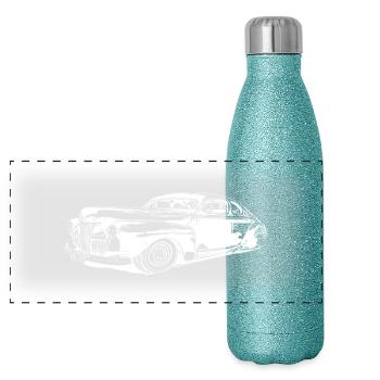 Car - Panoramic Glitter Thermal Bottle 500 ml - blue glitter - Front