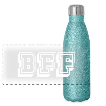BFF Tshirt white - Panorama Glitzer Isolierflasche 500 ml - Blau Glitzer - Vorne