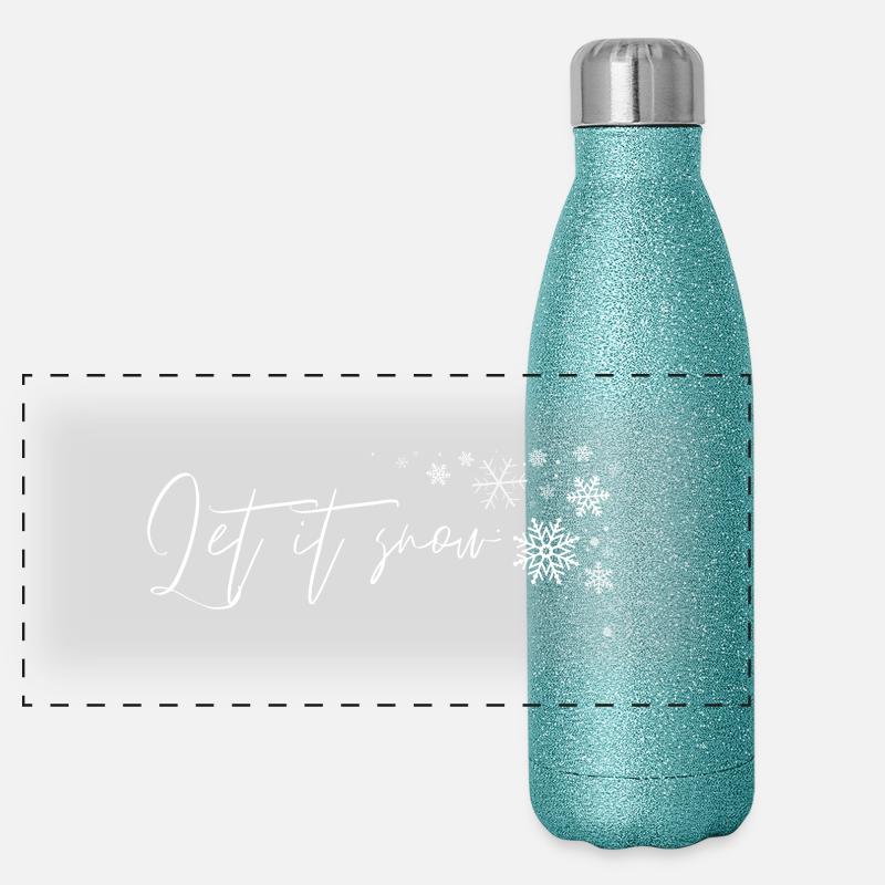 Let It Snow Sparkle - Panorama Glitzer Isolierflasche 500 ml - Blau Glitzer