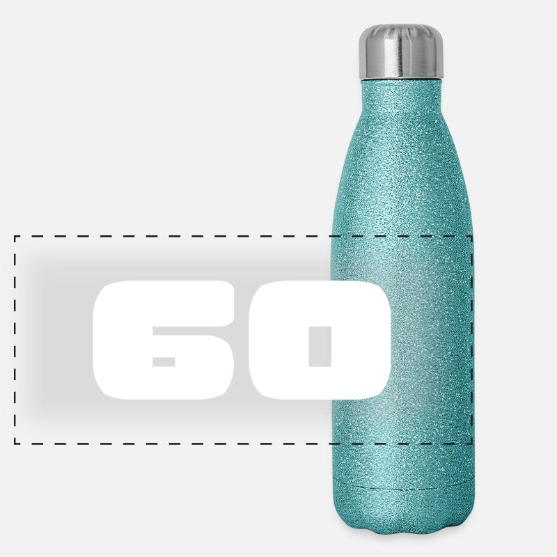 60. 60 YEARS. 60TH ANNIVERSARY. BIRTHDAY 60 YEARS. Panoramic Glitter Thermal Bottle 500 ml