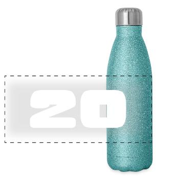 20. 20 YEARS. 20TH ANNIVERSARY. BIRTHDAY 20 YEARS. - Panoramic Glitter Thermal Bottle 500 ml - blue glitter - Front