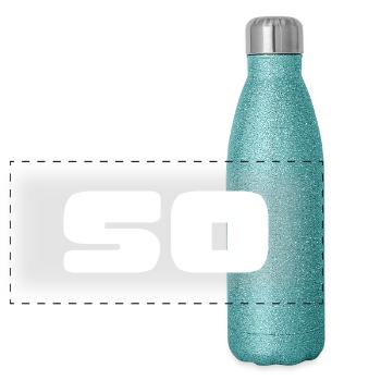 50. 50 YEARS. 50th ANNIVERSARY. BIRTHDAY 50 YEARS. - Panoramic Glitter Thermal Bottle 500 ml - blue glitter - Front