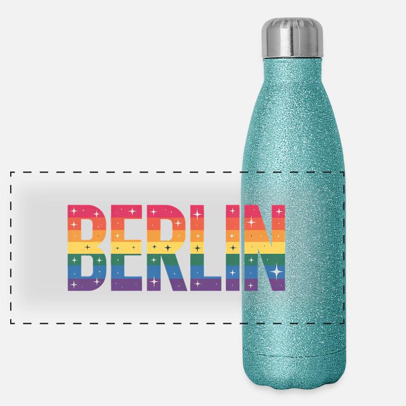 Berlin - Cool queer City Logo Panoramic Glitter Thermal Bottle 500 ml