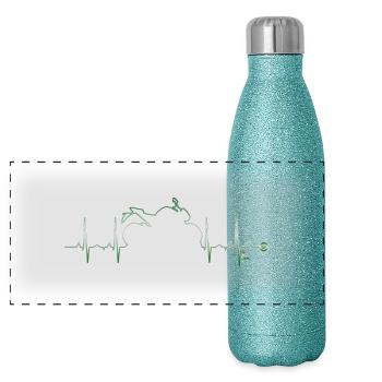 heart bike 3 by DK - Gourde isotherme panoramique pailletée 500 ml - paillettes bleues - Devant
