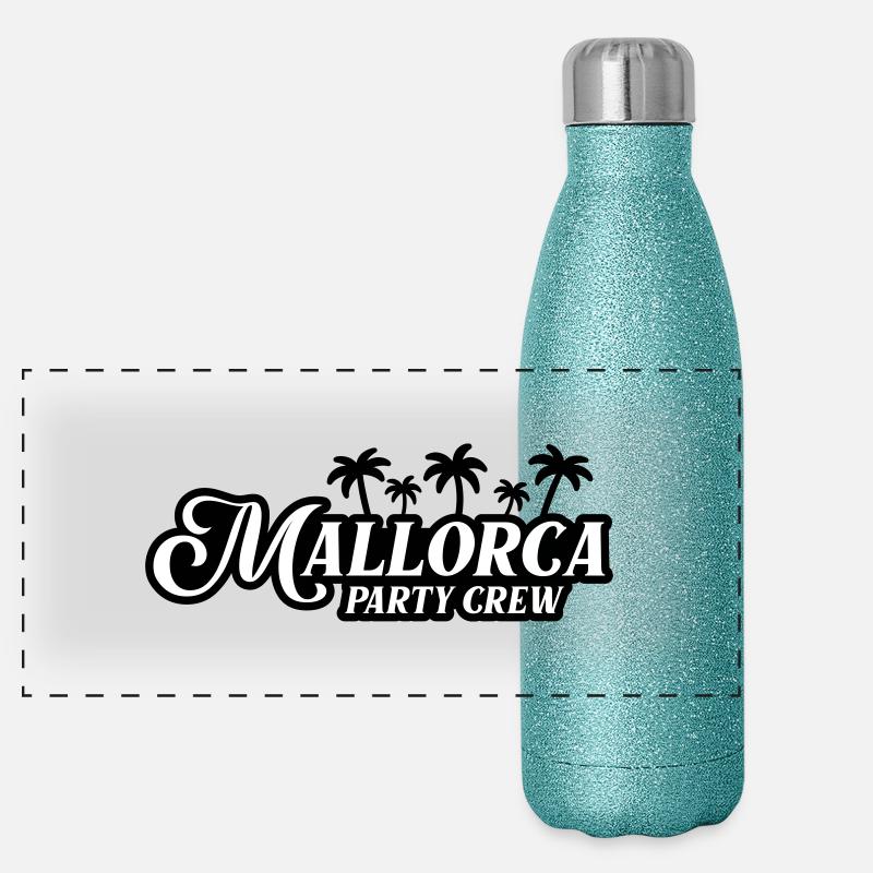 Mallorca Party Crew Panorama Glitzer Isolierflasche 500 ml