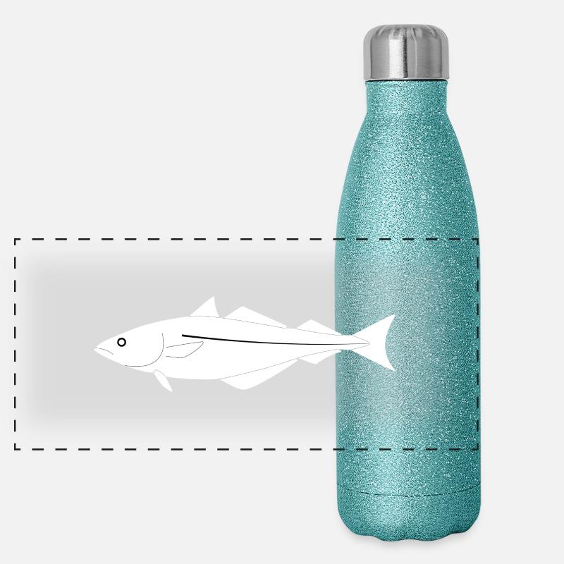 Seelachs_vollformat_weiss Panorama Glitzer Isolierflasche 500 ml
