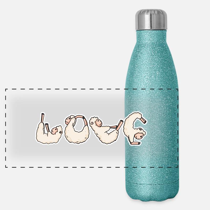 Les moutons AIMENT le yoga Gourde isotherme panoramique pailletée 500 ml