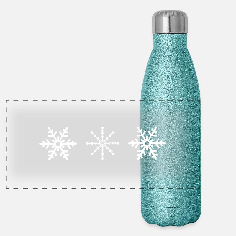 snowflakes Panoramic Glitter Stainless Steel Thermal Bottle