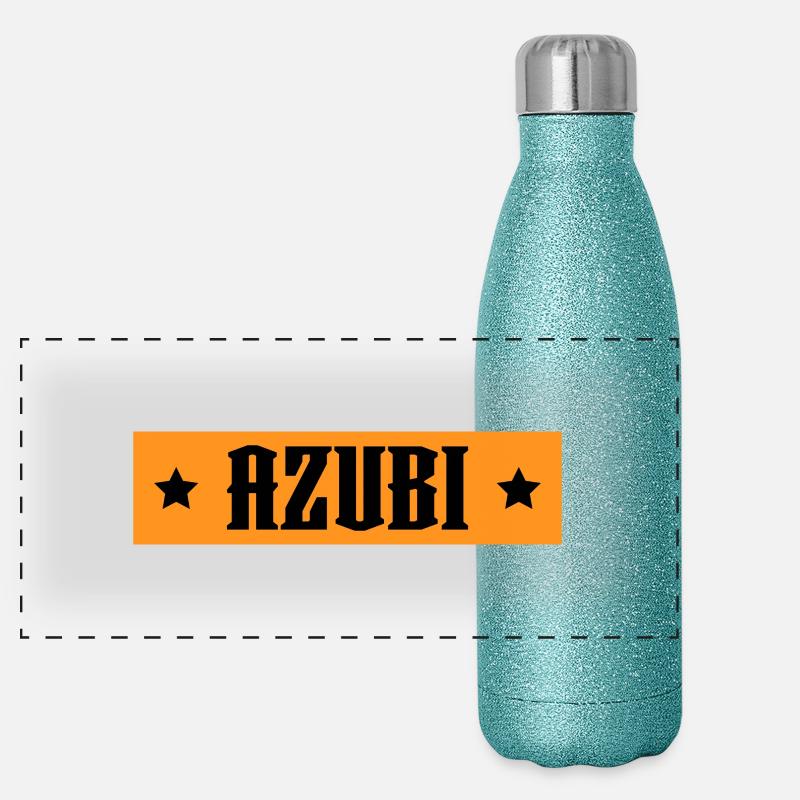 AZUBI orange tshirt Panorama Glitzer Isolierflasche 500 ml