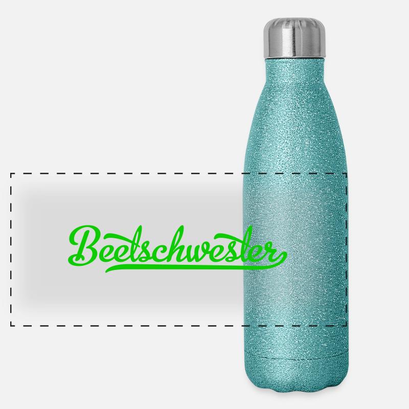 Beetschwester - Gärtnerin Panorama Glitzer Isolierflasche 500 ml