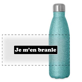 Je m'en branle - Gourde isotherme panoramique pailletée 500 ml - paillettes bleues - Devant