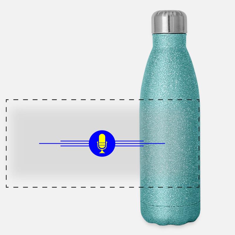 Microphone d’icône de podcast Gourde isotherme panoramique pailletée 500 ml