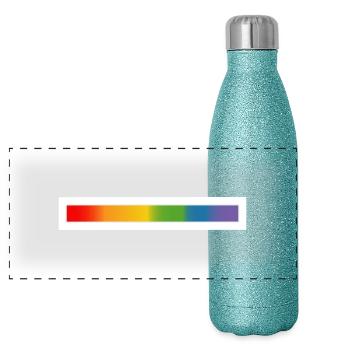 LGBT lgbtqi queer rainbow bar - Panoramic Glitter Thermal Bottle 500 ml - blue glitter - Front
