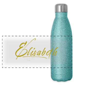 Elisabeth - Le monde vous appartient ! - Gourde isotherme panoramique pailletée 500 ml - paillettes bleues - Devant
